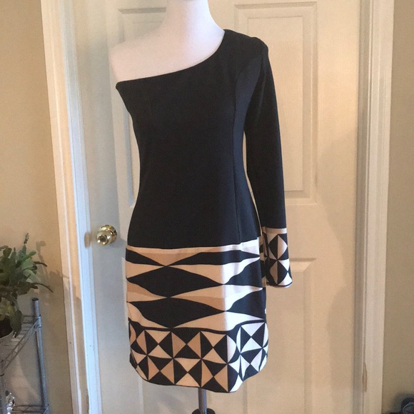 analili one shoulder dress Analili stunning colorful one shoulder flare abstract retro bodycon dress medium